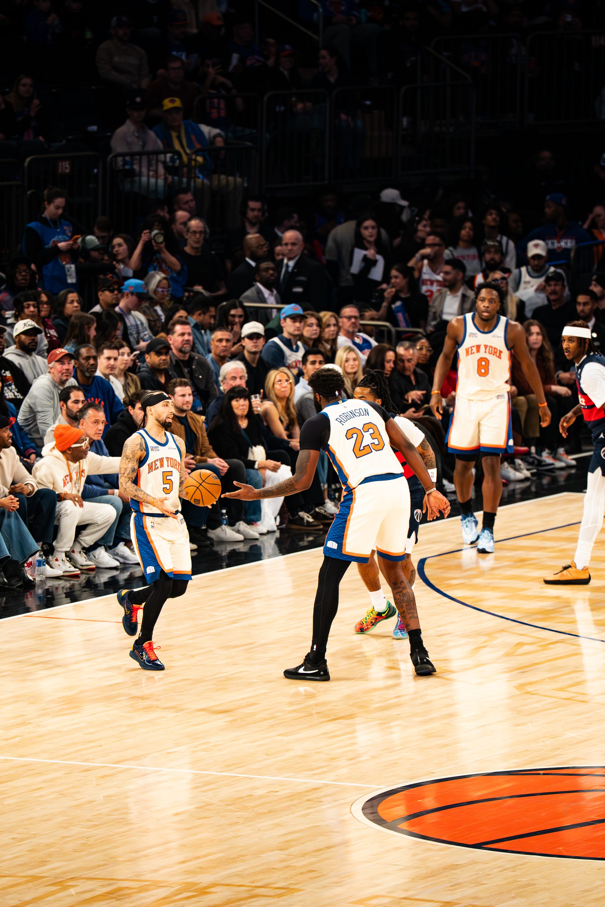 Knicks game courtside shoot