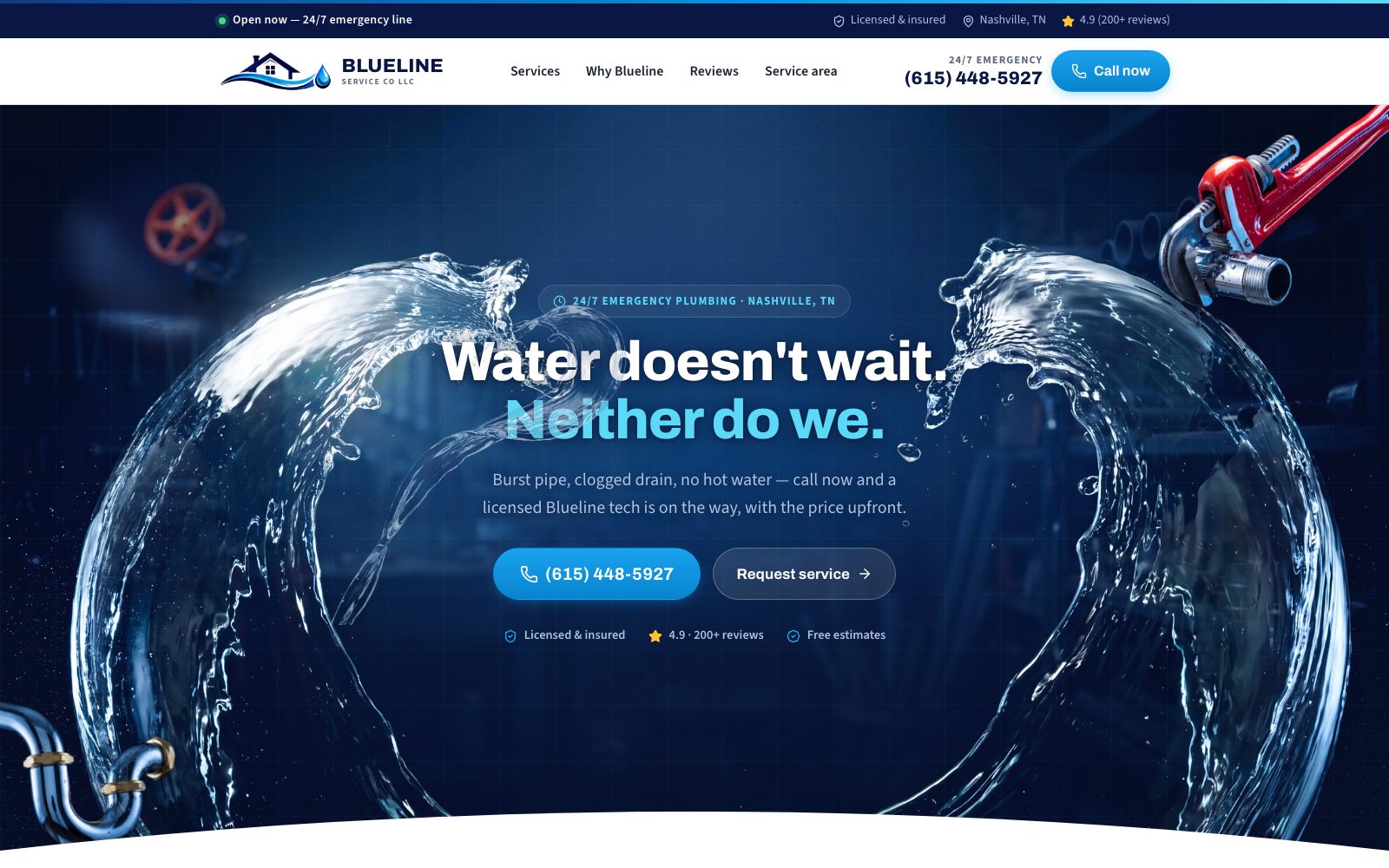 Blueline Service Co — website by Carozo Media